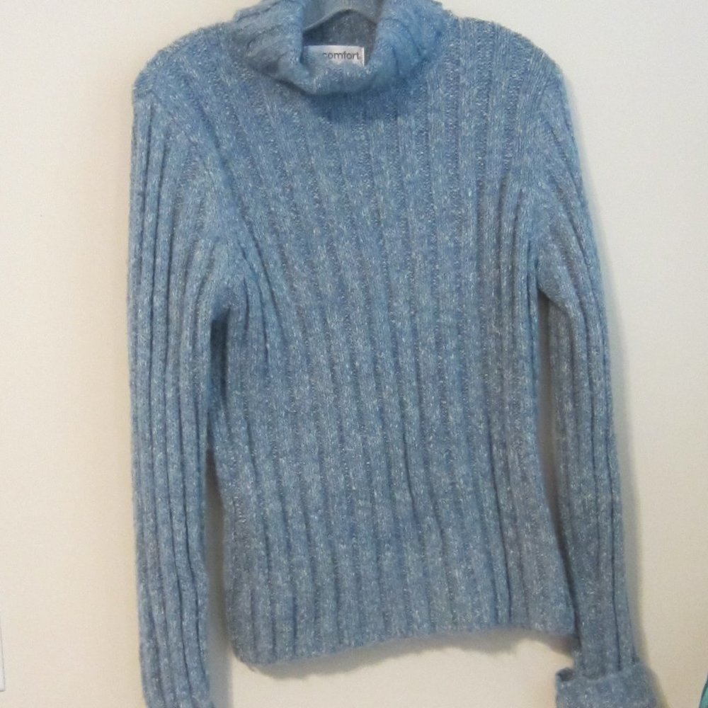 Chadwick cable knit Teal real comfort Turtleneck Sweater